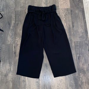 NEW WOMENS HIGH RISE PAPER BAG ANKLE PANTS